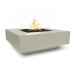 The Outdoor Plus Cabo 48 Inch Square GFRC Concrete Propane Gas Fire Pit Table with Match Lit Ignition   Ash