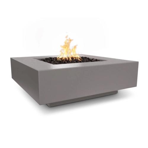 The Outdoor Plus Cabo 36 Inch Square GFRC Concrete Propane Gas Fire Pit Table with Match Lit Ignition   Chestnut