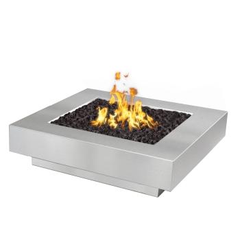 The Outdoor Plus Cabo Square Stainless Steel Gas Fire Pit Table350