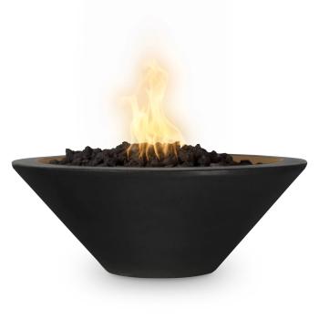 The Outdoor Plus Cazo Round GFRC Concrete Gas Fire Bowl Black350