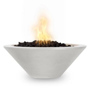 The Outdoor Plus Cazo Round GFRC Concrete Gas Fire Bowl Limestone350