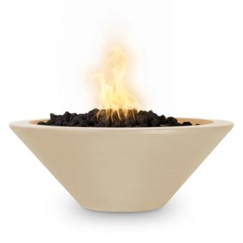 The Outdoor Plus Cazo Round GFRC Concrete Gas Fire Bowl Vanilla350
