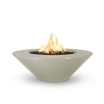 The Outdoor Plus Cazo Round GFRC Concrete Gas Fire Pit Table Ash350