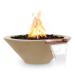 The Outdoor Plus Cazo Round GFRC Concrete Gas Fire and Water Bowl Brown75