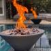 The Outdoor Plus Cazo 30 Inch Round Powder Coated Steel Propane Gas Fire  and  Water Bowl with Match Lit Ignition   White