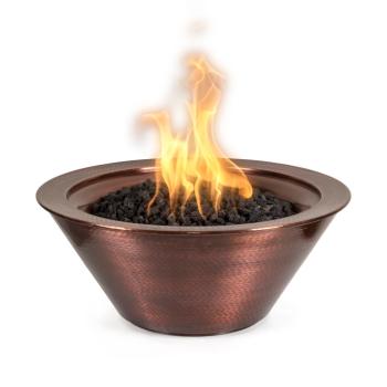 The Outdoor Plus Cazo Round Hammered Copper Gas Fire Bowl350