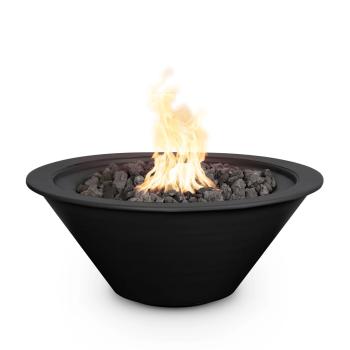 The Outdoor Plus Cazo Round Powder Coated Steel Gas Fire Bowl Gloss Black350
