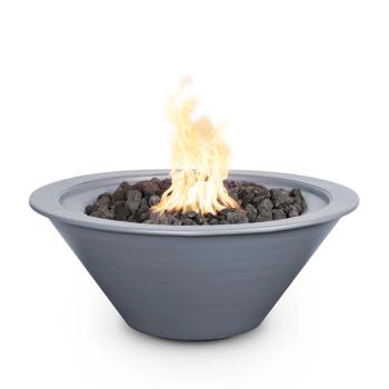The Outdoor Plus Cazo Round Powder Coated Steel Gas Fire Bowl Gray350