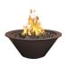 The Outdoor Plus Cazo 36 Inch Round Powder Coated Steel Propane Gas Fire Bowl with Match Lit Ignition   Java