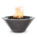 The Outdoor Plus Cazo Round Powder Coated Steel Gas Fire Bowl Silver Vein75