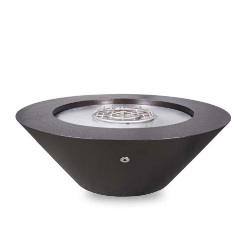 The Outdoor Plus Cazo 48 Inch Round Powder Coated Steel Propane Gas Fire Pit Table with Match Lit Ignition   Copper Vein