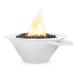 The Outdoor Plus Cazo 30 Inch Round Powder Coated Steel Propane Gas Fire  and  Water Bowl with Match Lit Ignition   White