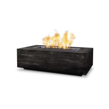 The Outdoor Plus Coronado Rectangular GFRC Concrete Gas Fire Pit Ebony Wood Grain350