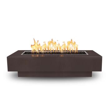 The Outdoor Plus Coronado Rectangular Powder Coated Steel Gas Fire Pit Copper Vein350