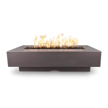 The Outdoor Plus Del Mar Rectangular GFRC Concrete Gas Fire Pit Table Chestnut350