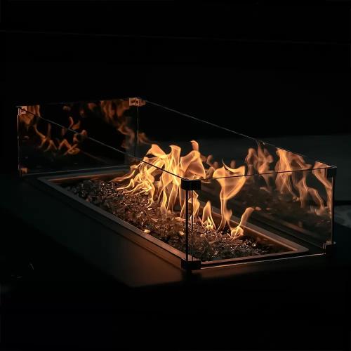 The Outdoor Plus 70 Inch x 14 Inch Rectangular Glass Wind Guard