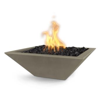 The Outdoor Plus Maya Square GFRC Concrete Gas Fire Bowl Ash350