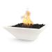The Outdoor Plus Maya 30 Inch Square GFRC Concrete Propane Gas Fire Bowl with Match Lit Ignition   Limestone