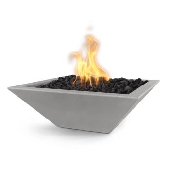 The Outdoor Plus Maya Square GFRC Concrete Gas Fire Bowl Natural Gray350