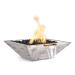 The Outdoor Plus Maya Square GFRC Concrete Gas Fire and Water Bowl Ivory Wood Grain75