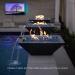 The Outdoor Plus Maya 36 Inch Square GFRC Concrete Propane Gas Fire  and  Water Bowl with Match Lit Ignition   Chestnut