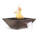 The Outdoor Plus Maya 30 Inch Square Hammered Copper Propane Gas Fire  and  Water Bowl with Match Lit Ignition
