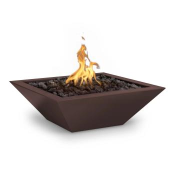 The Outdoor Plus Maya Square Powder Coated Steel Gas Fire Bowl Java350