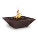 The Outdoor Plus Maya 24 Inch Square Powder Coated Steel Propane Gas Fire Bowl with Match Lit Ignition   Java