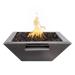 The Outdoor Plus Maya Square Powder Coated Steel Gas Fire and Water Bowl Silver Vein75