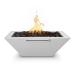 The Outdoor Plus Maya 30 Inch Square Powder Coated Steel Propane Gas Fire  and  Water Bowl with Match Lit Ignition   White