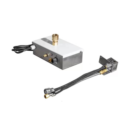 The Outdoor Plus Regal 48 Inch Rectangular Stainless Steel Propane Gas Fire Pit with Plug  and  Play Ignition