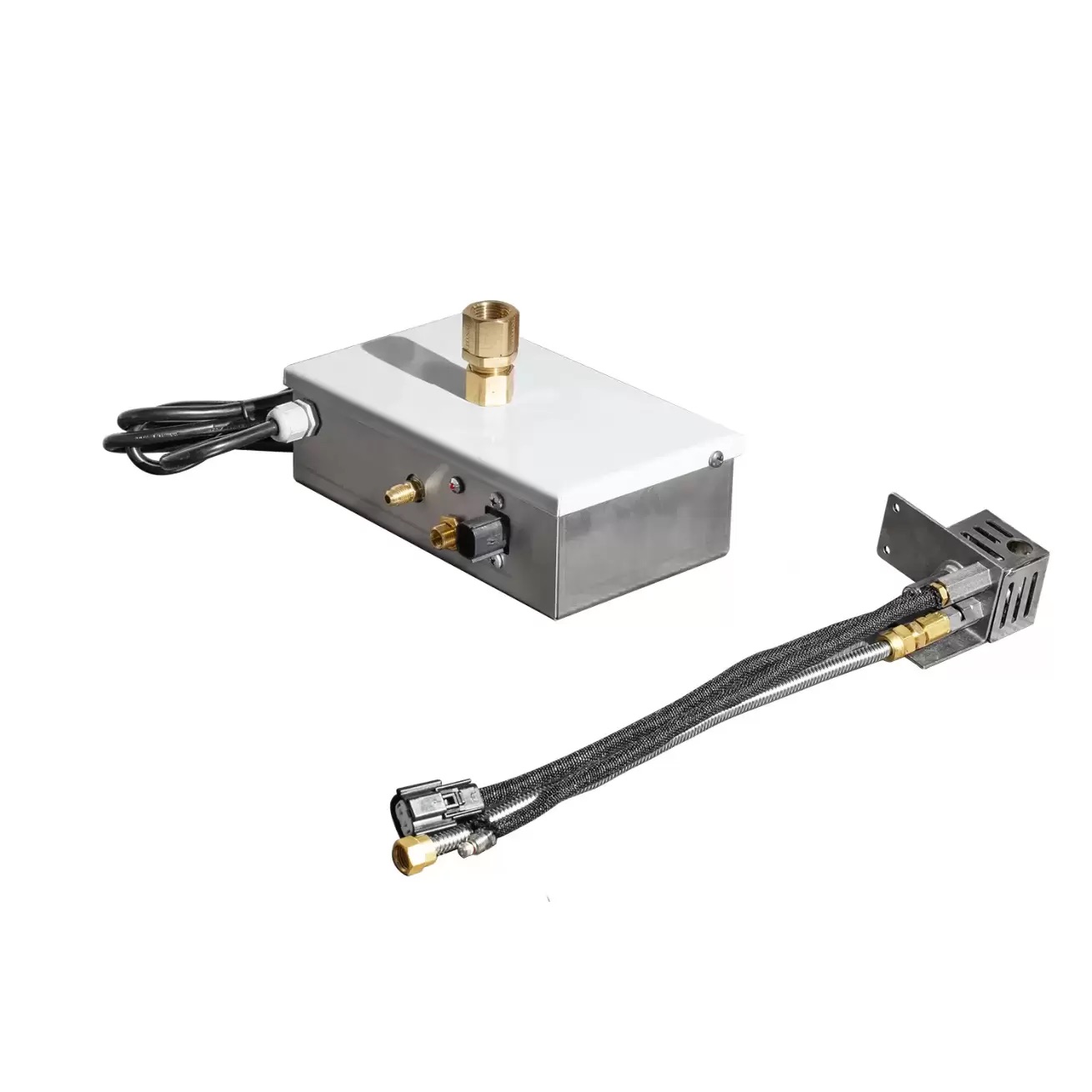 The Outdoor Plus Regal 48 Inch Rectangular Stainless Steel Propane Gas Fire Pit with Plug  and  Play Ignition