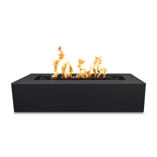 The Outdoor Plus Regal 60 Inch Rectangular GFRC Concrete Propane Gas Fire Pit with Match Lit Ignition   Black