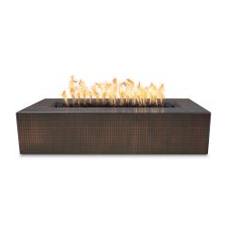 The Outdoor Plus Regal Rectangular Hammered Copper Gas Fire Pit250