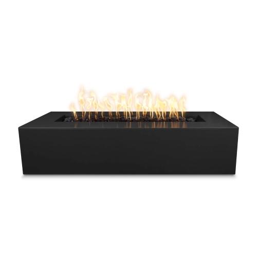 The Outdoor Plus Regal 48 Inch Rectangular Powder Coated Steel Propane Gas Fire Pit with Match Lit Ignition   Gloss Black