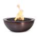 The Outdoor Plus Sedona 27 Inch Round Hammered Copper Propane Gas Fire Bowl with Match Lit Ignition
