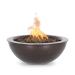 The Outdoor Plus Sedona 27 Inch Round Powder Coated Steel Gas Fire Bowl Copper Vein75