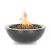 The Outdoor Plus Sedona 27 Inch Round Powder Coated Steel Gas Fire Bowl Silver Vein75