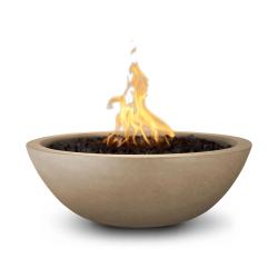 The Outdoor Plus Sedona Round GFRC Concrete Gas Fire Bowl Brown250