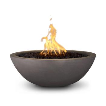 The Outdoor Plus Sedona Round GFRC Concrete Gas Fire Bowl Chestnut350