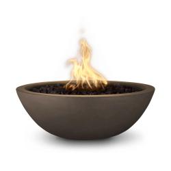 The Outdoor Plus Sedona Round GFRC Concrete Gas Fire Bowl Chocolate250