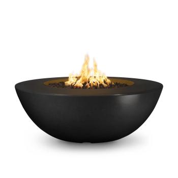The Outdoor Plus Sedona Round GFRC Concrete Gas Fire Pit Table Black350
