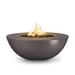 The Outdoor Plus Sedona Round GFRC Concrete Gas Fire Pit Table Chestnut250