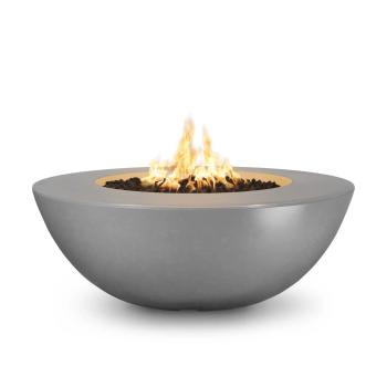 The Outdoor Plus Sedona Round GFRC Concrete Gas Fire Pit Table Natural Gray350