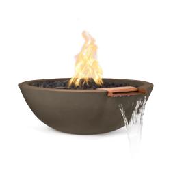 The Outdoor Plus Sedona Round GFRC Concrete Gas Fire and Water Bowl Chocolate250