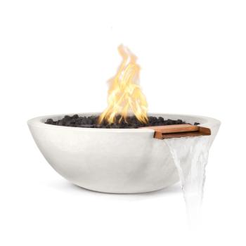 The Outdoor Plus Sedona Round GFRC Concrete Gas Fire and Water Bowl Limestone350
