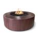 The Outdoor Plus Unity 72 Inch Round Hammered Copper Propane Gas Fire Pit Table with Match Lit Ignition