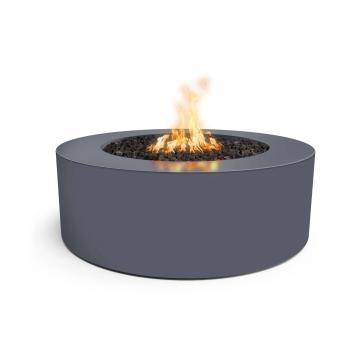 The Outdoor Plus Unity Round Powder Coated Steel Gas Fire Pit Table Gray350