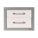 Alfresco Grills 17 Inch Stainless Steel Double Access Drawer with Soft Close Hardware   Signal White Gloss