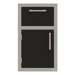 Alfresco Grills 17 Inch Stainless Steel Left Hinged Single Door Single Drawer Combo with Soft Close Hardware Jet Black Matte250